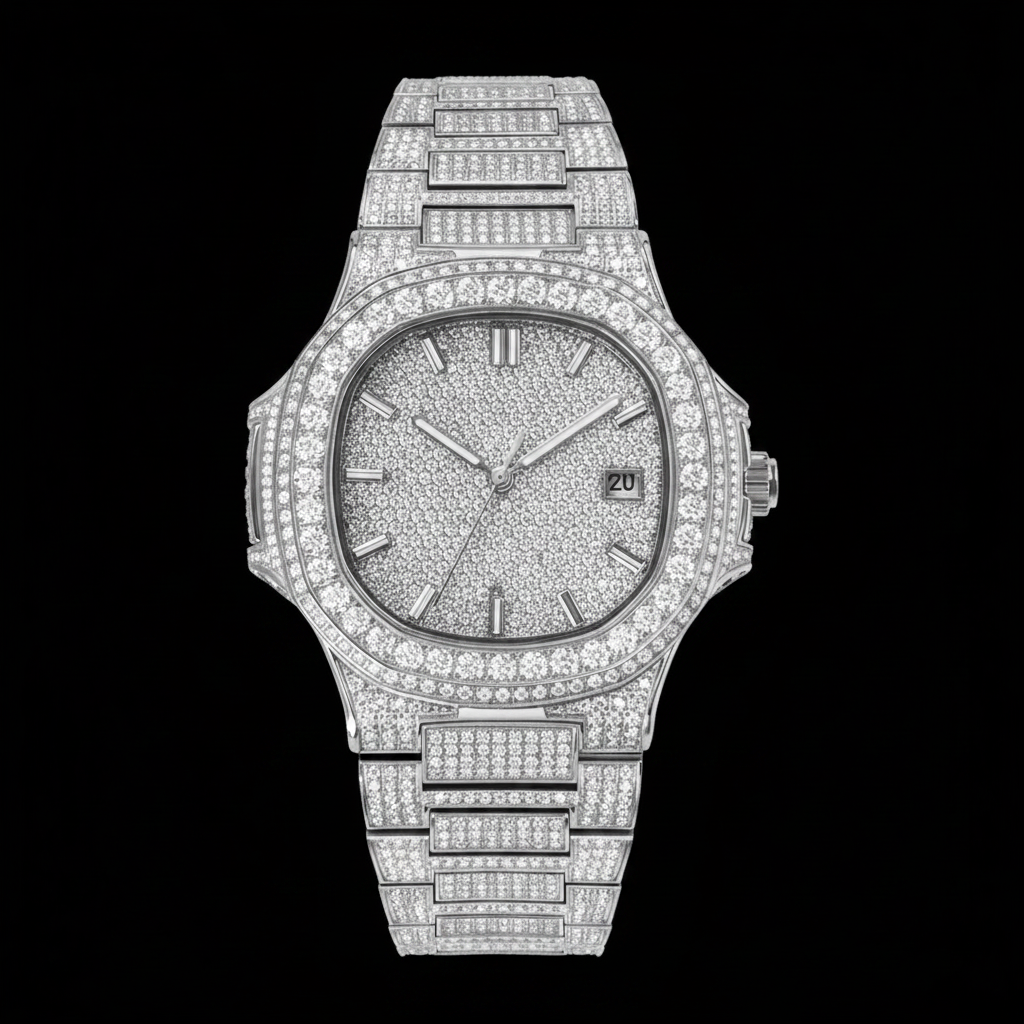 【Ice92】Iced Out Glacier Royale Watch【Moissanite/SILVER】