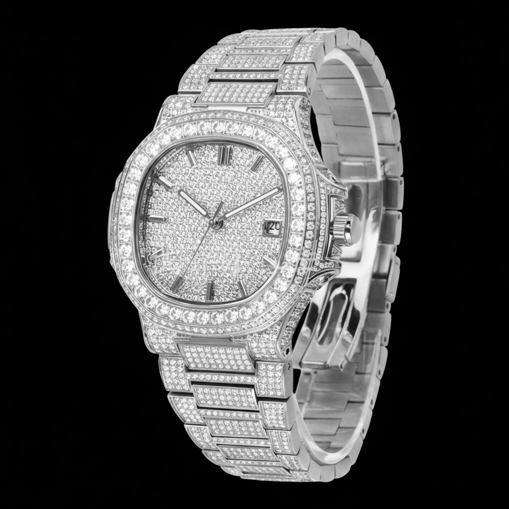 【Ice92】Iced Out Glacier Royale Watch【Moissanite/SILVER】
