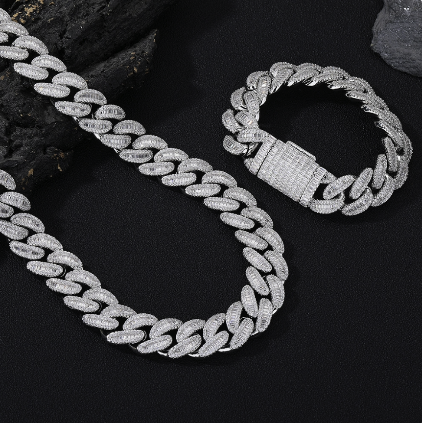 【Ice52】Iced Out Miami Chain Necklace(18mm)