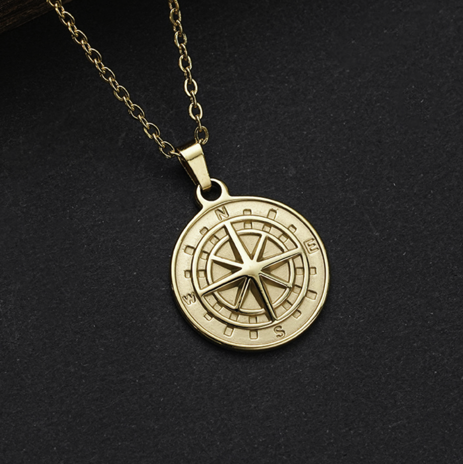 【Ice237】Compass Pendant Necklace