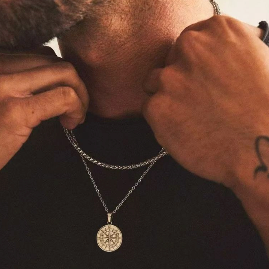 【Ice237】Compass Pendant Necklace