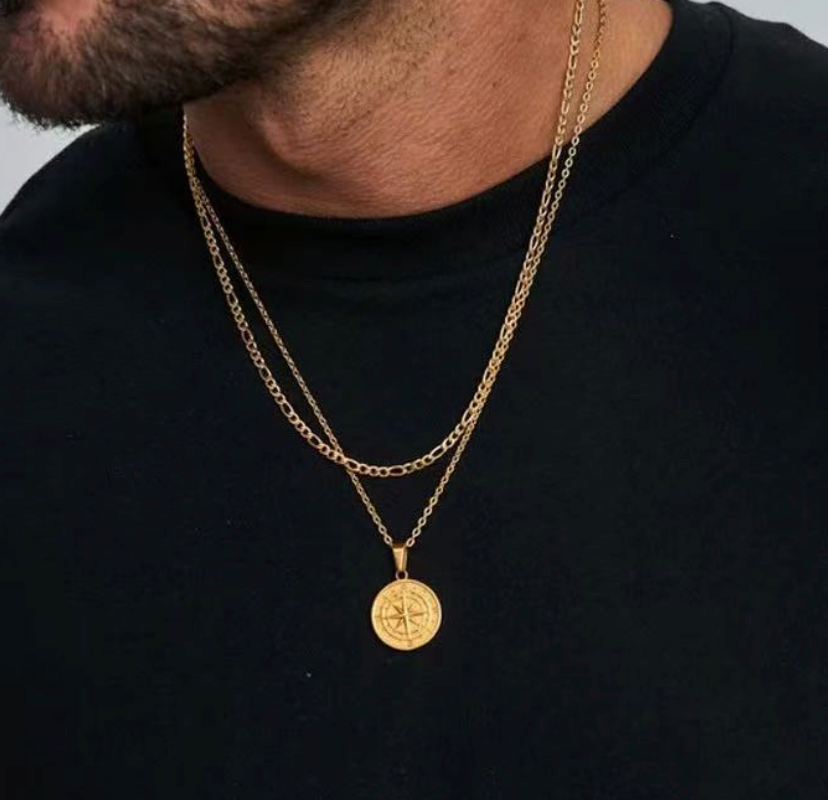 【Ice237】Compass Pendant Necklace
