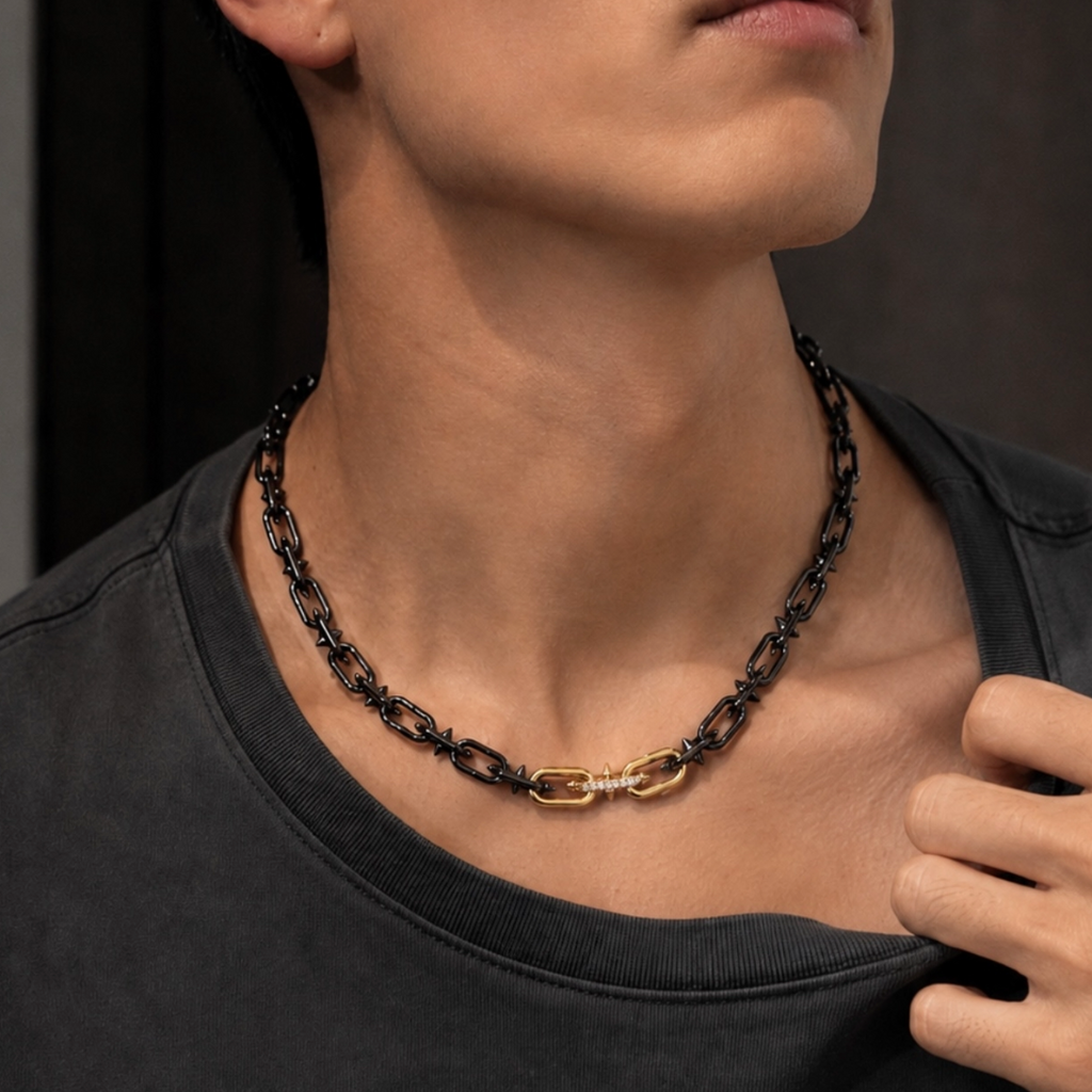 【Ice223】Barrel Link Chain Necklace