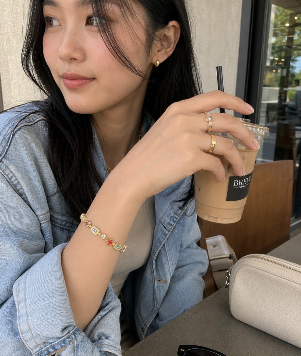 【Ice187】Precious Color Chain Bracelet