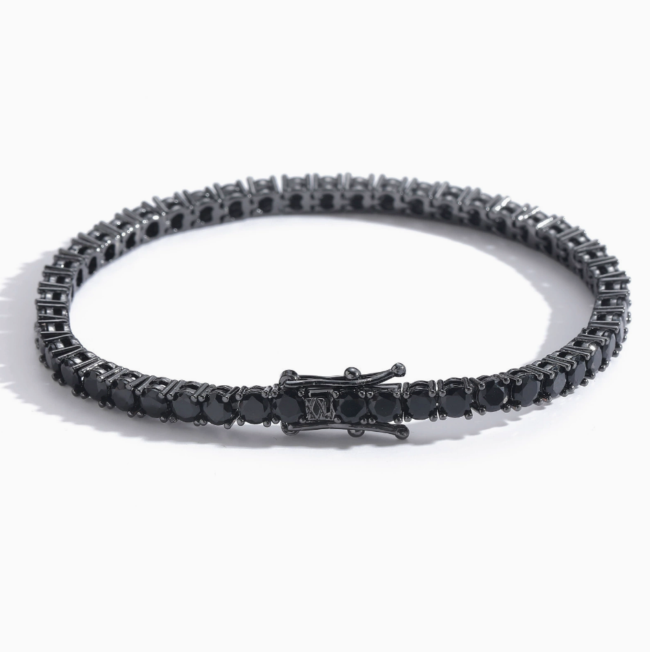 【Ice129】Black Moissanite Tennis Chain Bracelet