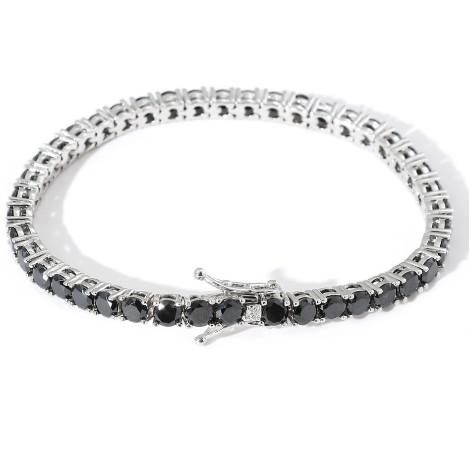 【Ice129】Black Moissanite Tennis Chain Bracelet