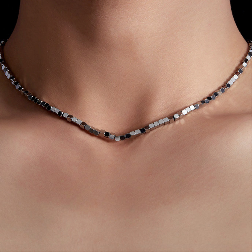 【Ice253】Cube Necklace【S925】
