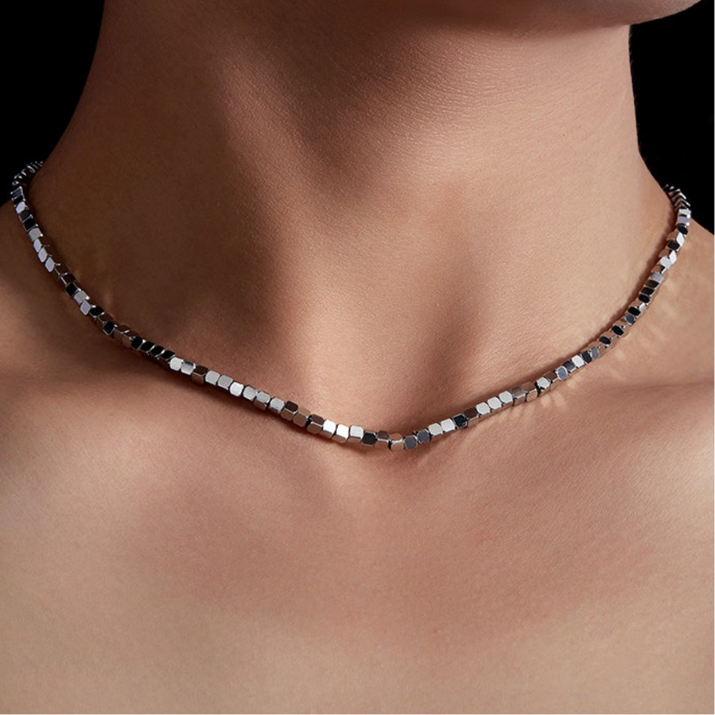 【Ice253】Cube Necklace【S925】