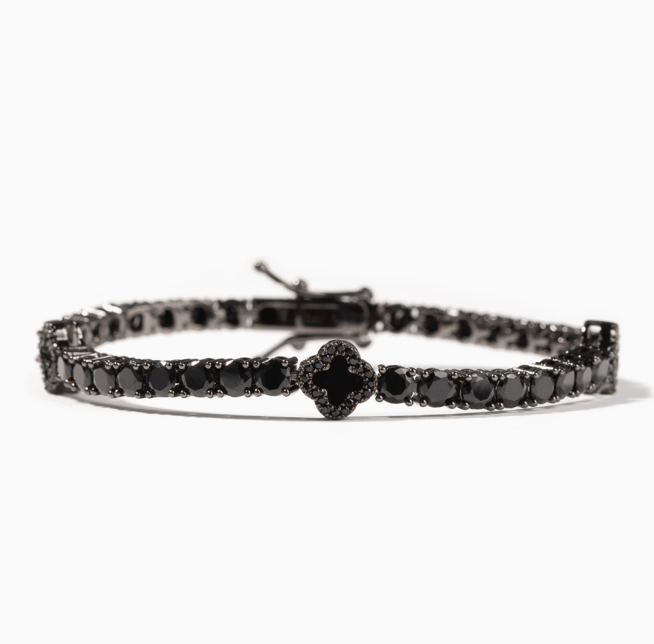 【Ice256】Black Clover Tennis Chain Bracelet