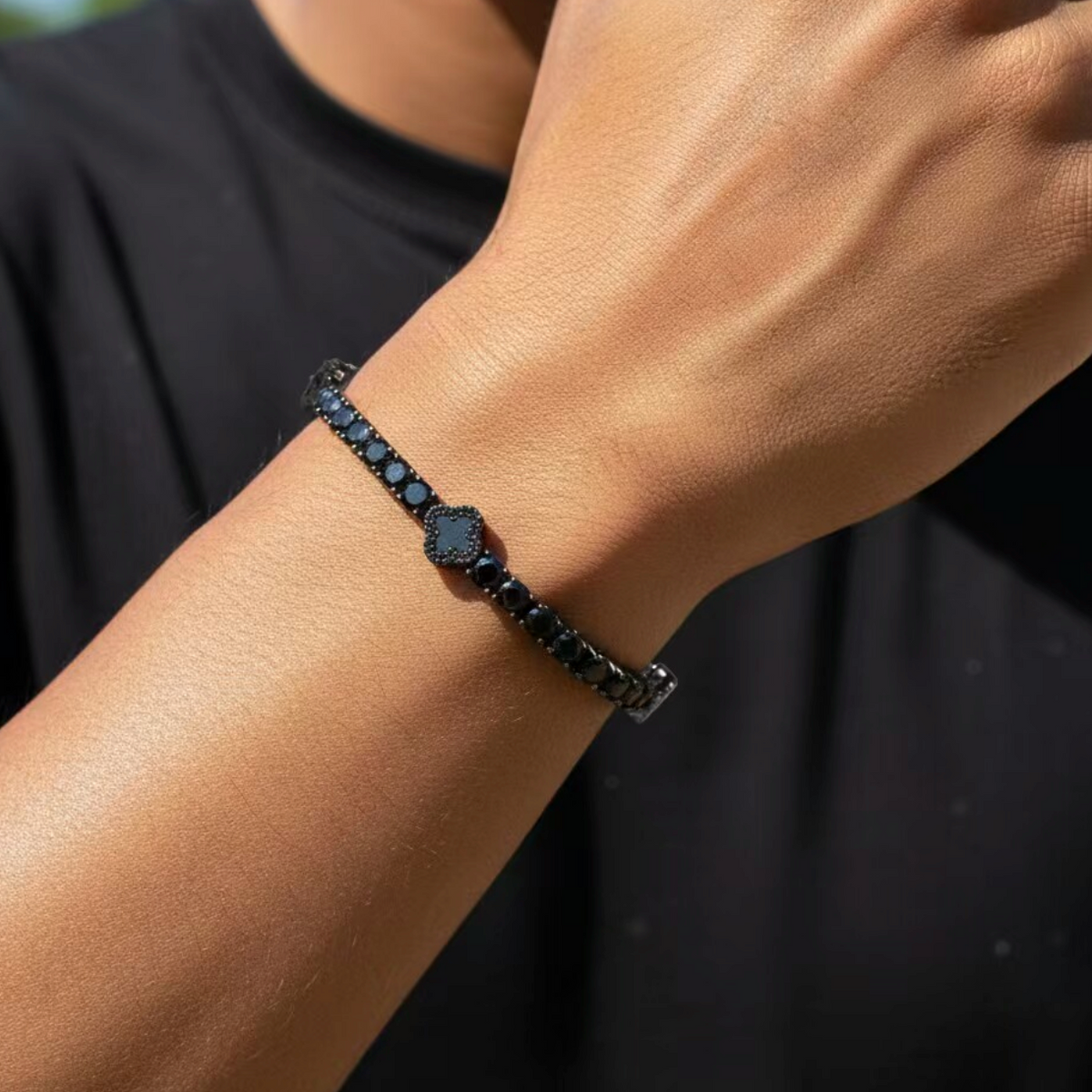 【Ice256】Black Clover Tennis Chain Bracelet
