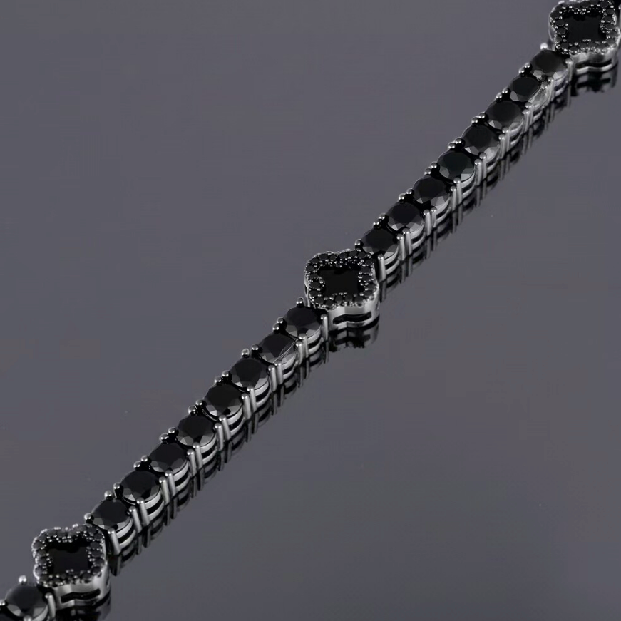 【Ice257】Black Clover Tennis Chain Necklace