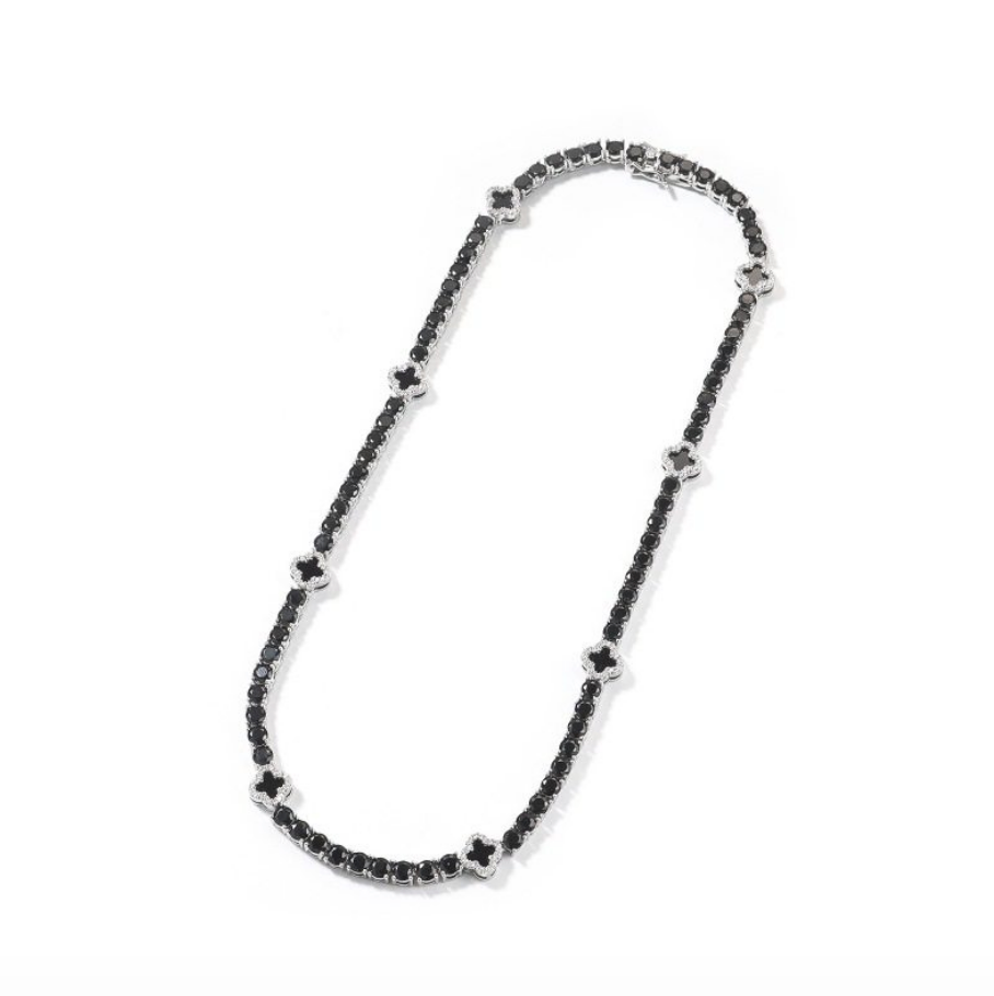 【Ice257】Black Clover Tennis Chain Necklace