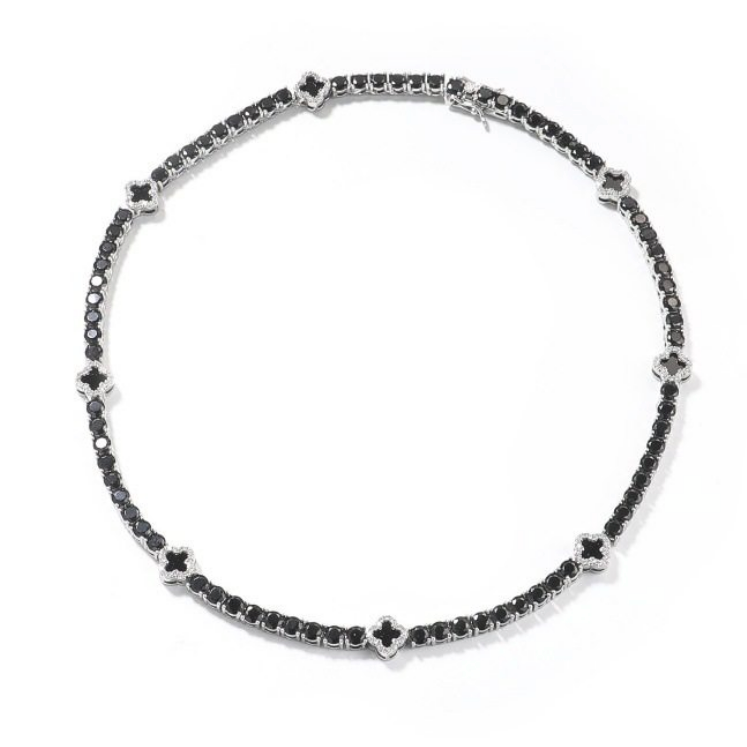 【Ice257】Black Clover Tennis Chain Necklace