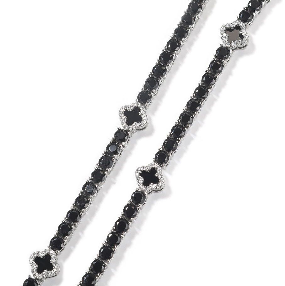 【Ice257】Black Clover Tennis Chain Necklace