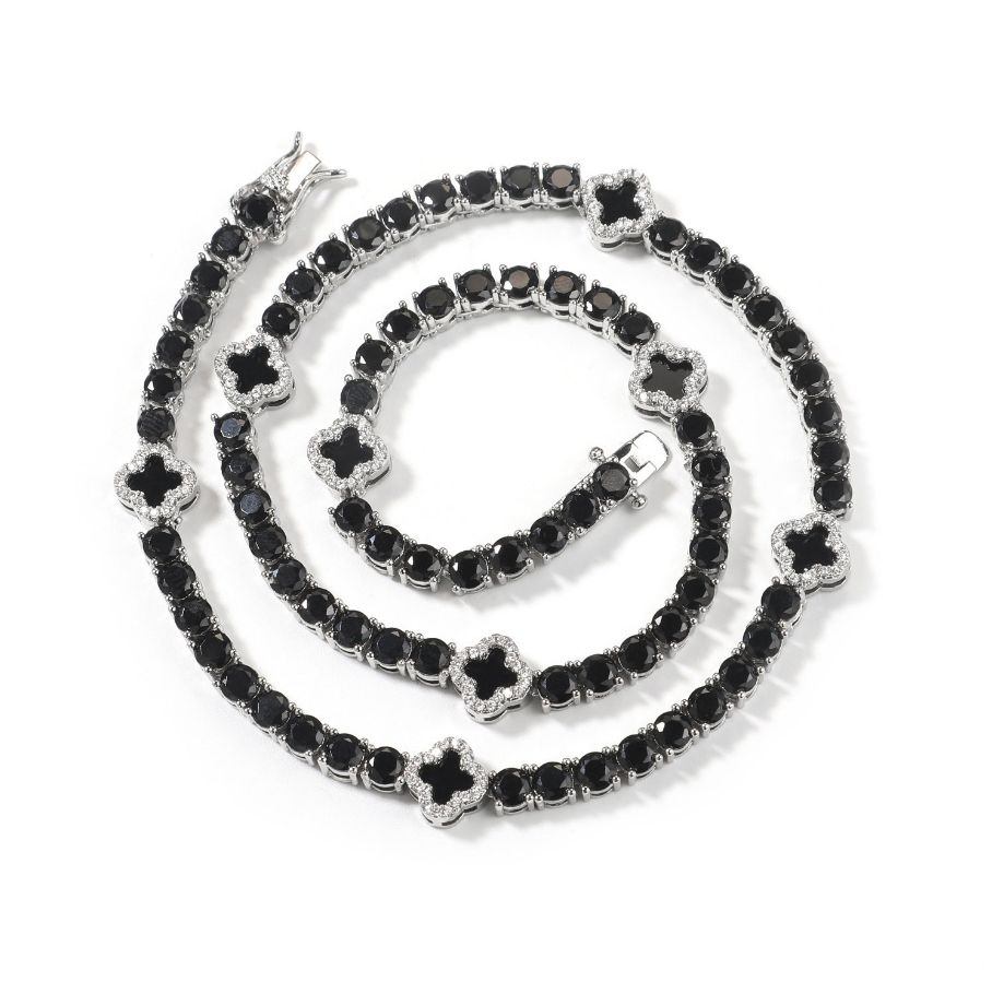 【Ice257】Black Clover Tennis Chain Necklace