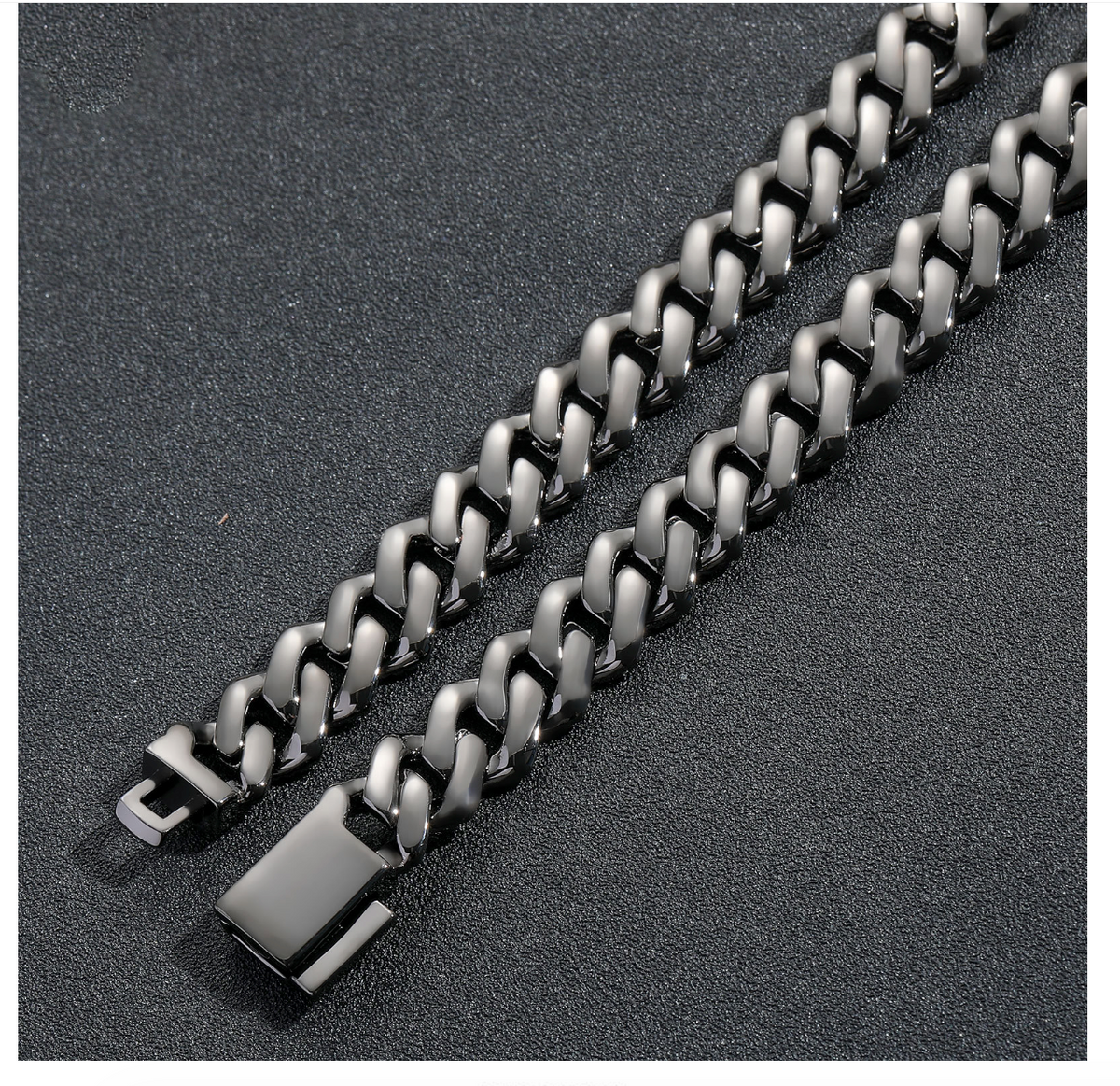 【Ice261】Black Prong Cuban Link Bracelet