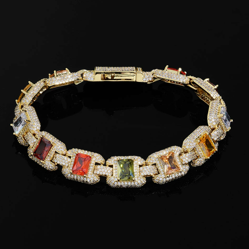 【Ice271】Riviera Gemstone Bracelet Gold