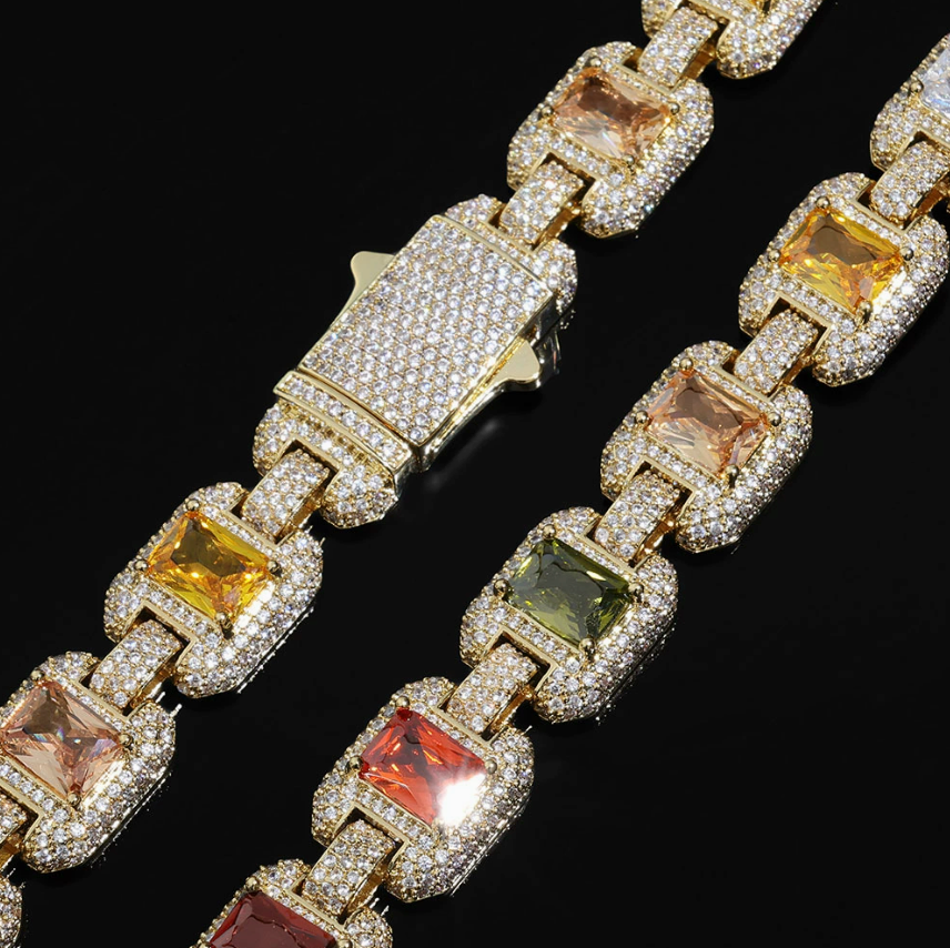 【Ice271】Riviera Gemstone Bracelet Gold