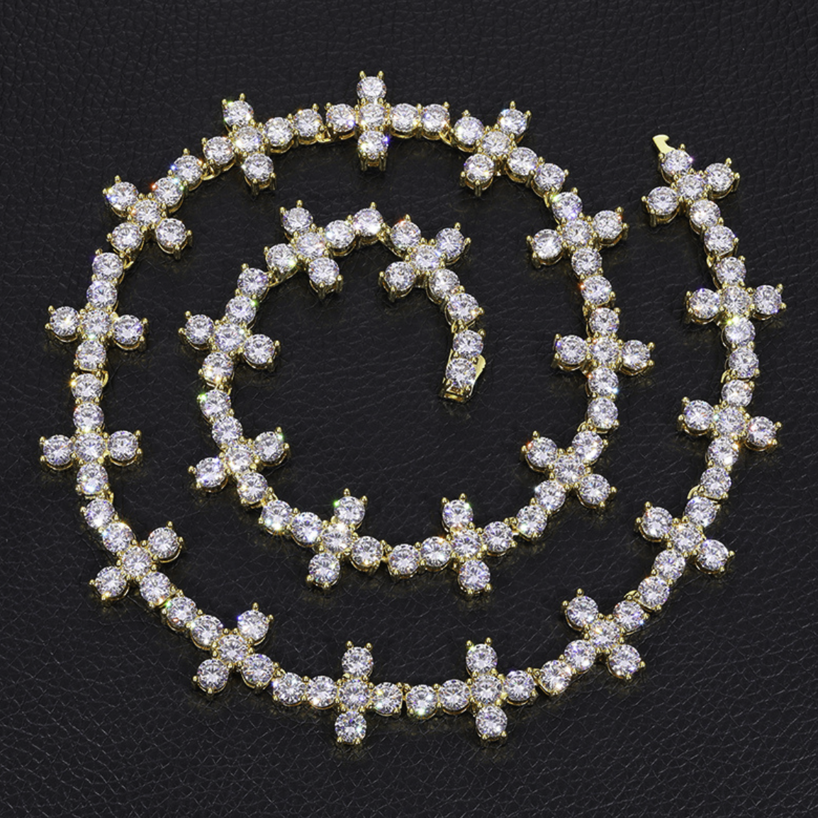 【Ice265】Firenze Cross Tennis Chain Silver