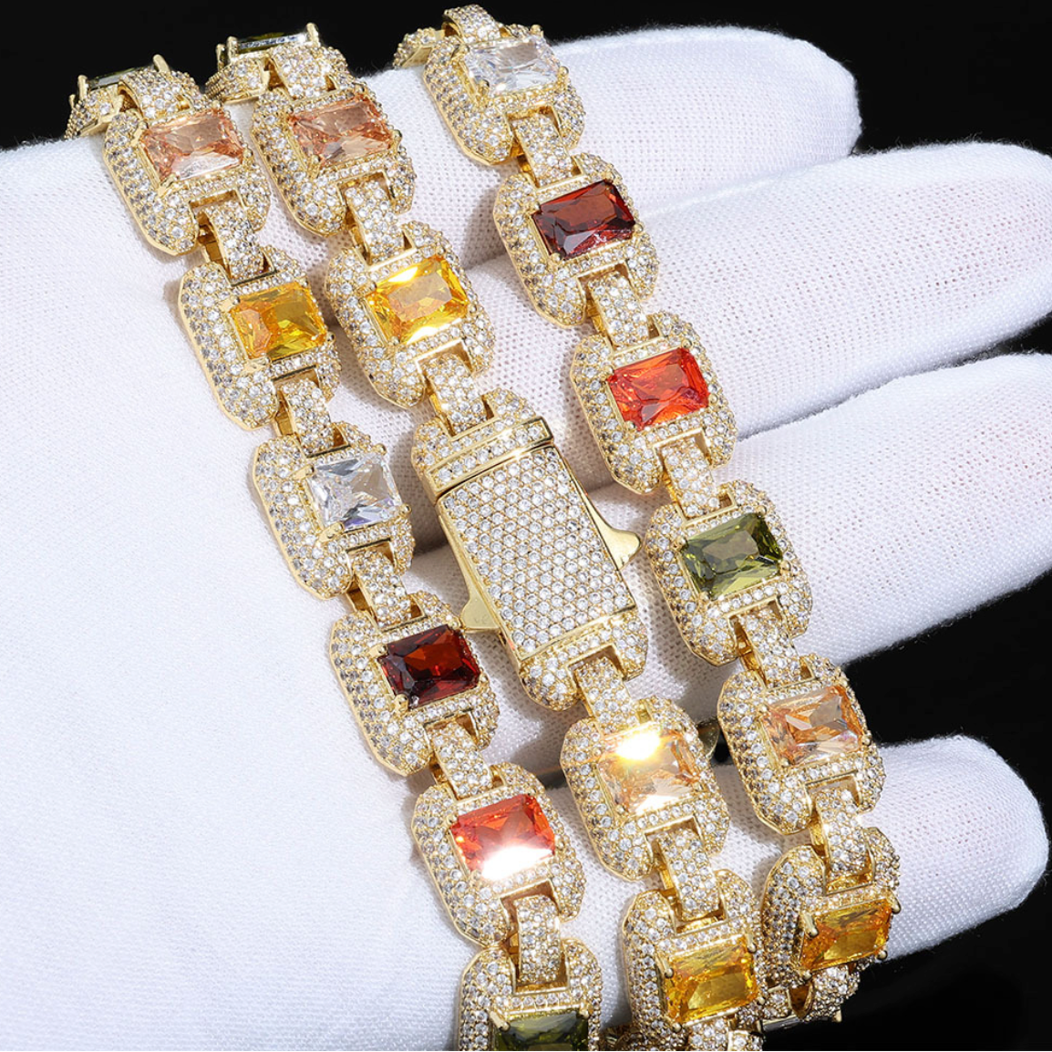 【Ice271】Riviera Gemstone Bracelet Gold