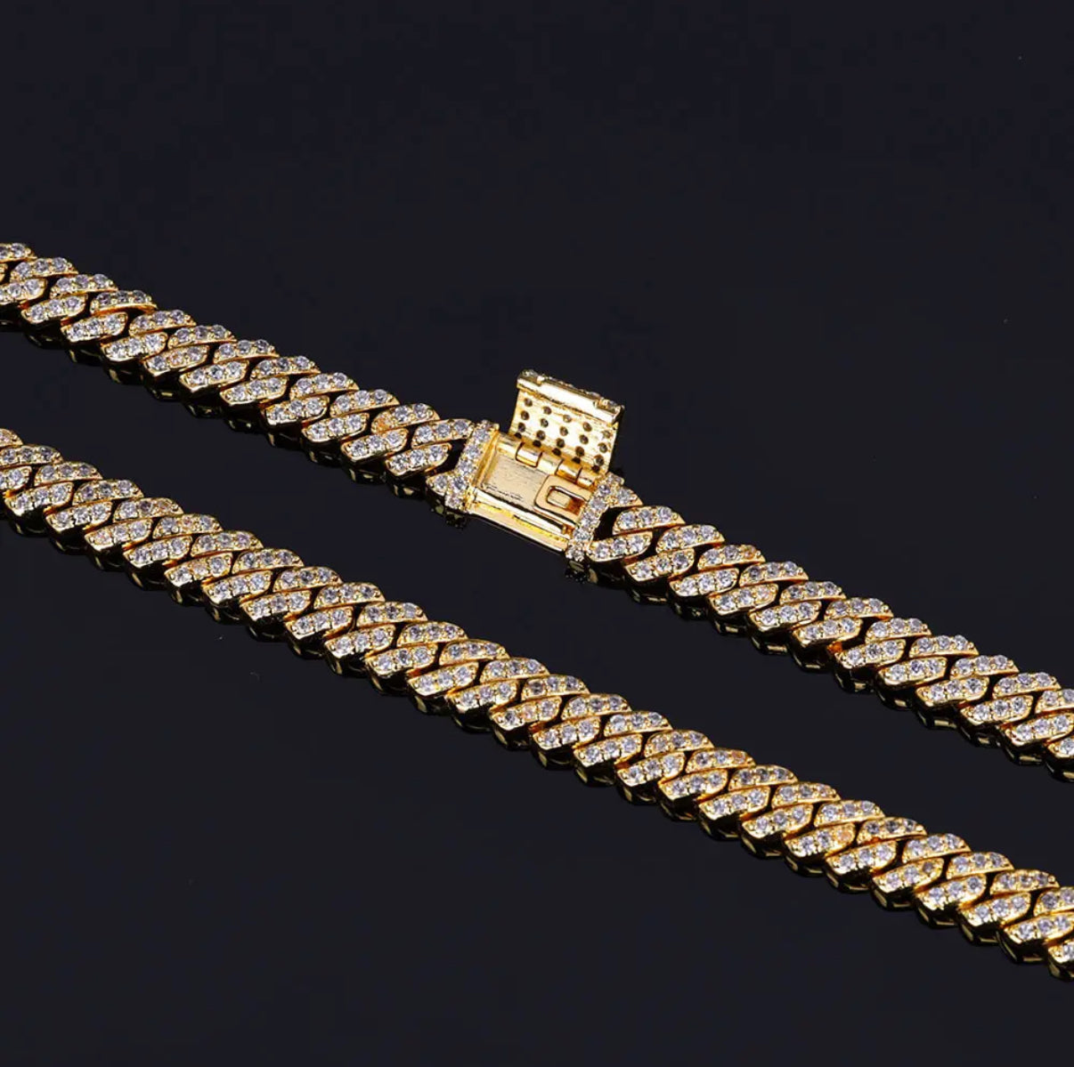 【Ice98】Iced Out Prong Chain Necklace