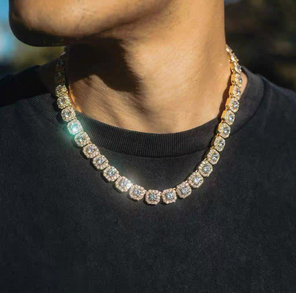 【Ice65】Cube Tennis Chain Necklace