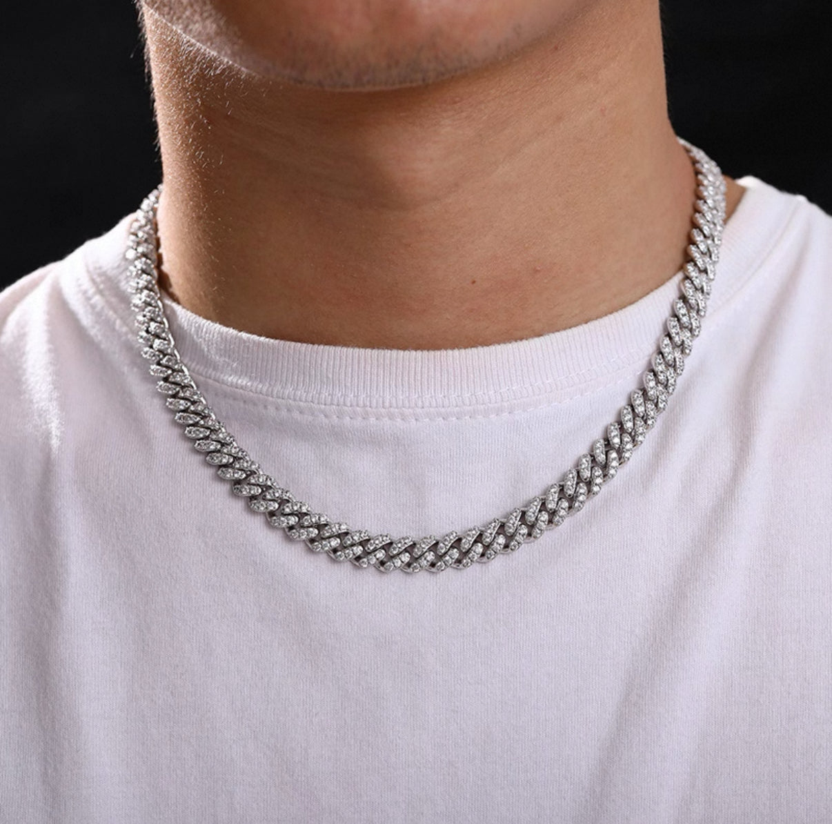 【Ice127】Moissanite Iced Out Prong Chain Necklace (6mm)