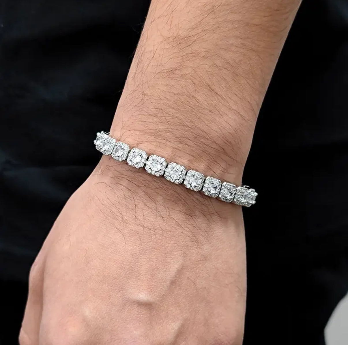 【Ice140】Cube Tennis Chain Bracelet