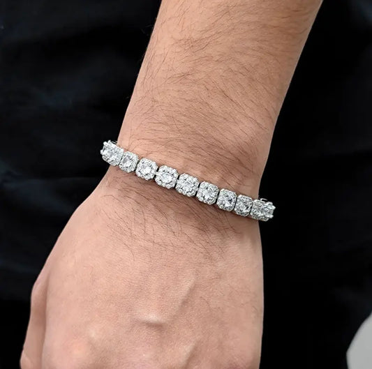 【Ice140】Cube Tennis Chain Bracelet