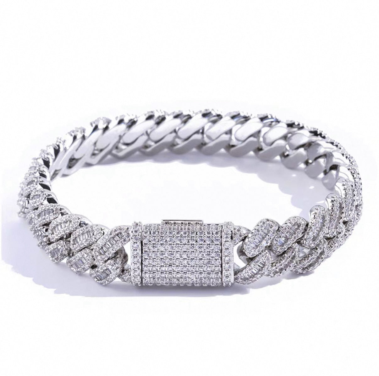 【Ice02】Iced Out Miami Cuban Chain Bracelet(12mm)