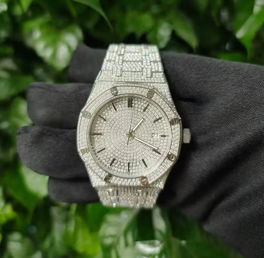 【Ice71】Iced Out Royal Diamond Watch【Moissanite/SILVER】