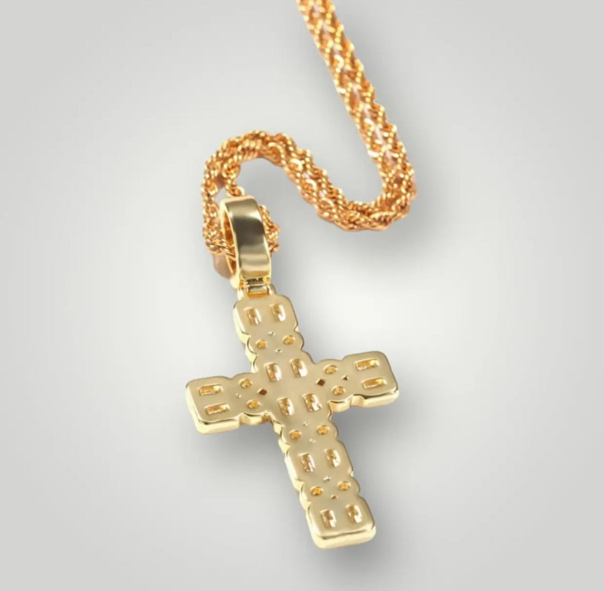 【Ice11】Iced Out Zirconia Cross Pendant