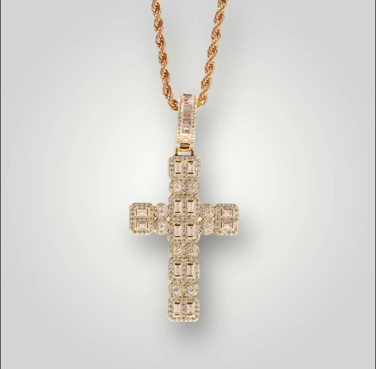 【Ice11】Iced Out Zirconia Cross Pendant