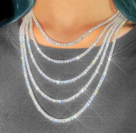 【Ice80】Tennis Chain Necklace【Moissanite/5mm】