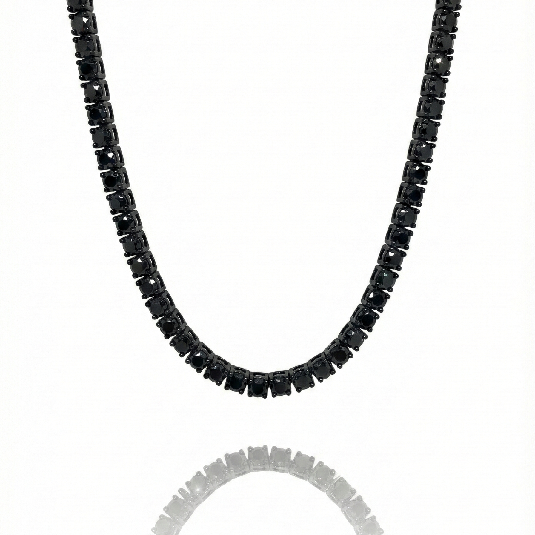 【Ice130】Black Moissanite Tennis Chain Necklace