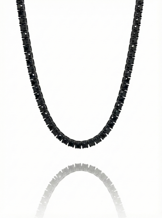 【Ice130】Black Moissanite Tennis Chain Necklace