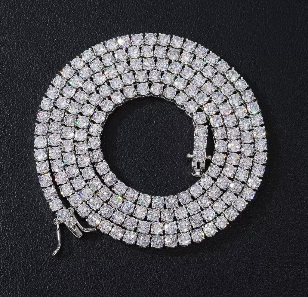 【Ice78】Tennis Chain Necklace【Moissanite/3mm】