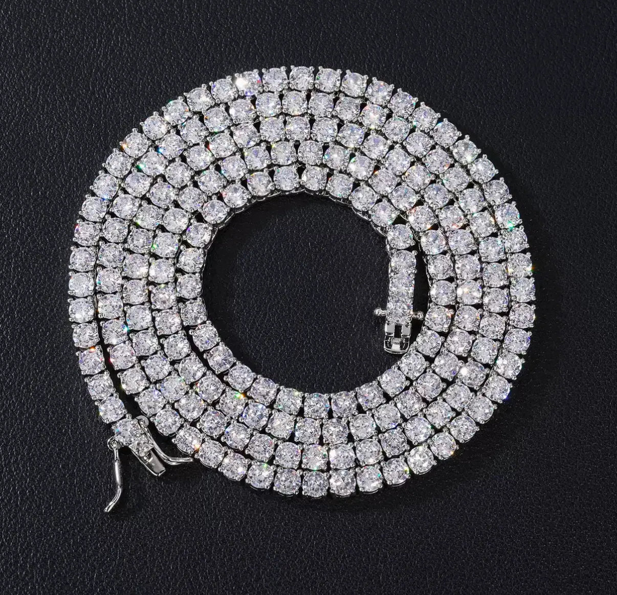 【Ice78】Tennis Chain Necklace【Moissanite/3mm】