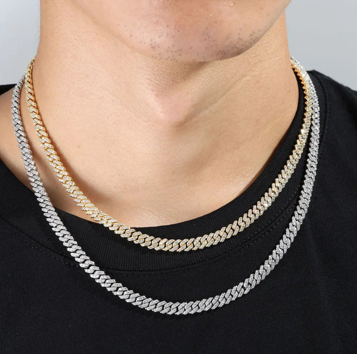 【Ice98】Iced Out Prong Chain Necklace