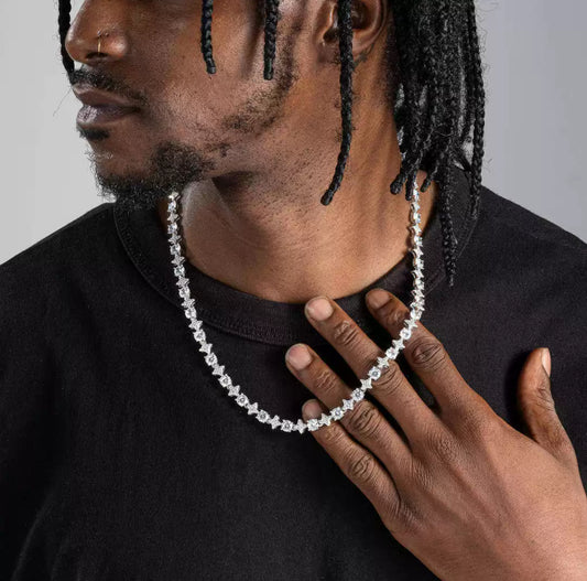 【Ice142】Starry Tennis Chain Necklace