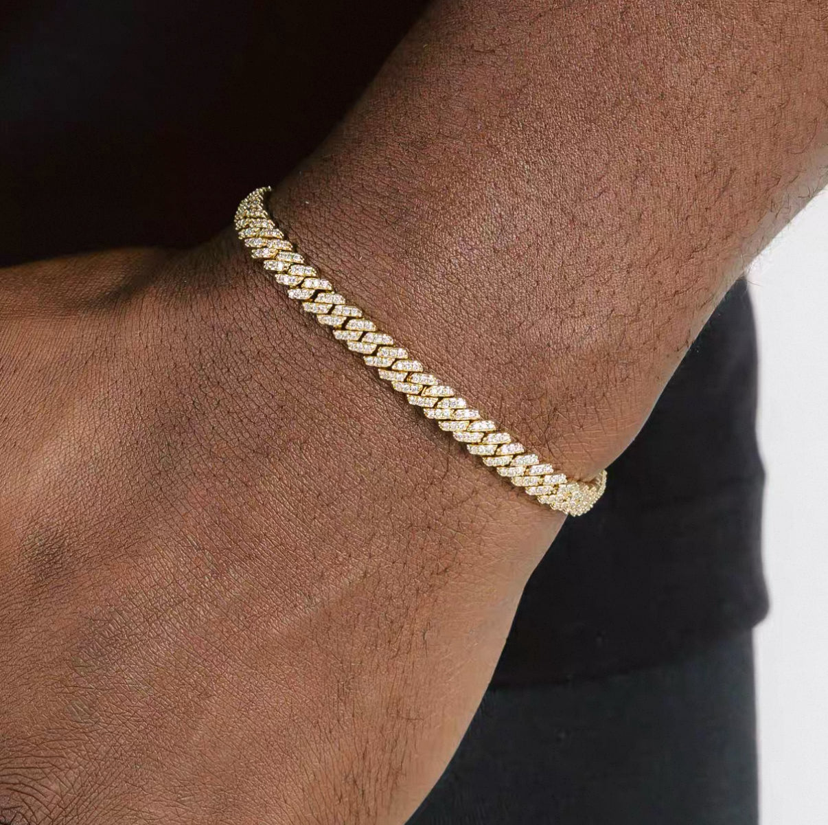【Ice126】Iced Out Prong Chain Bracelet(5mm)