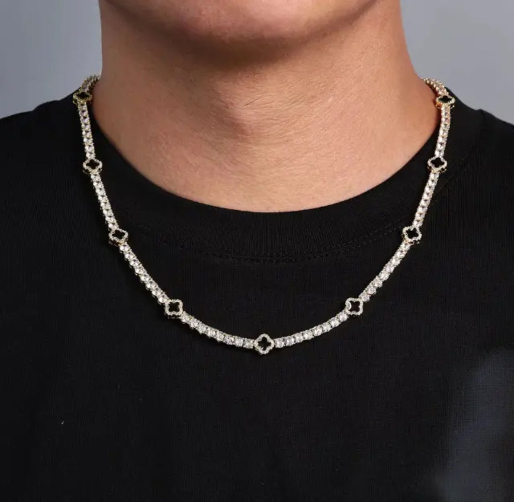 【Ice106】Clover Tennis Chain Necklace
