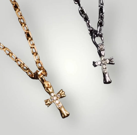 【Ice32】18k Plating Single Cross Necklace