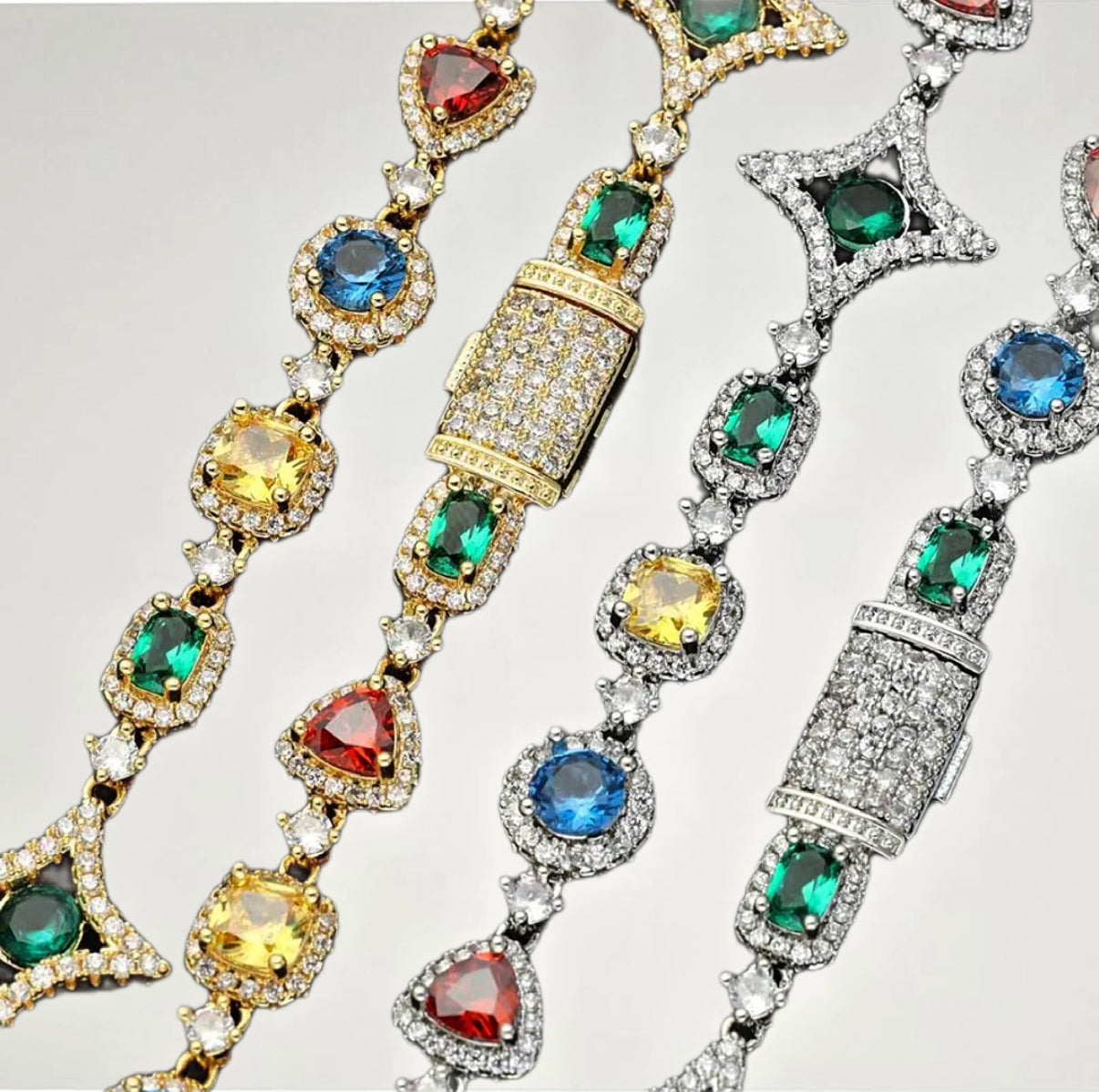 【Ice93】Colored Gemstone Necklace
