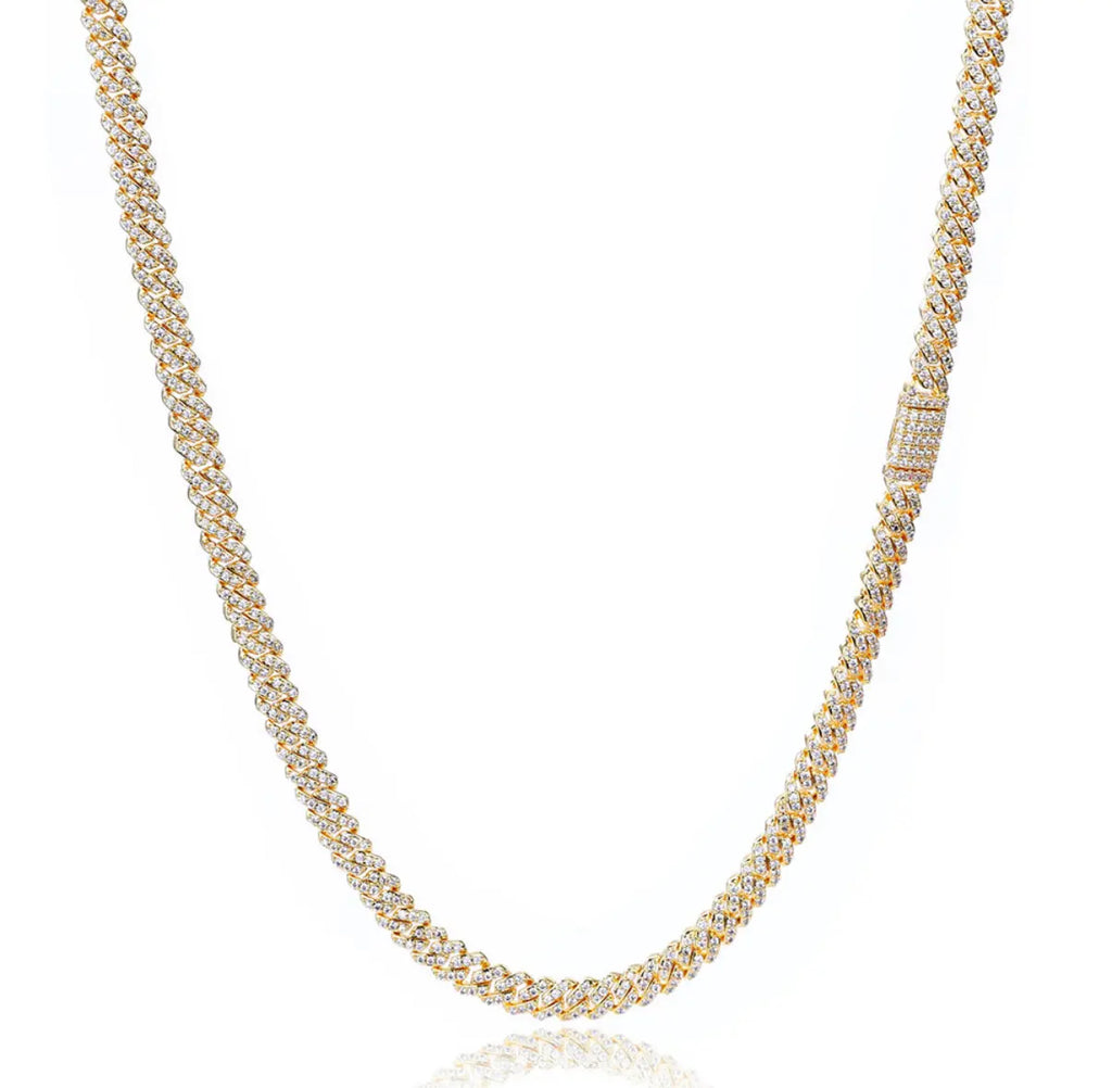 【Ice98】Iced Out Prong Chain Necklace