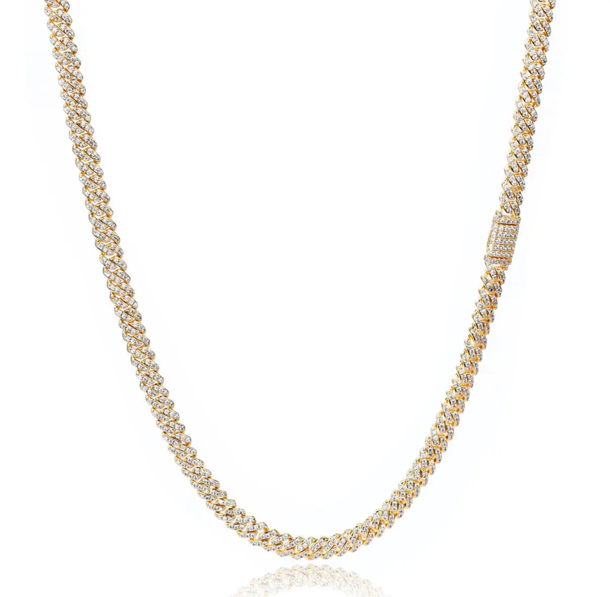 【Ice98】Iced Out Prong Chain Necklace