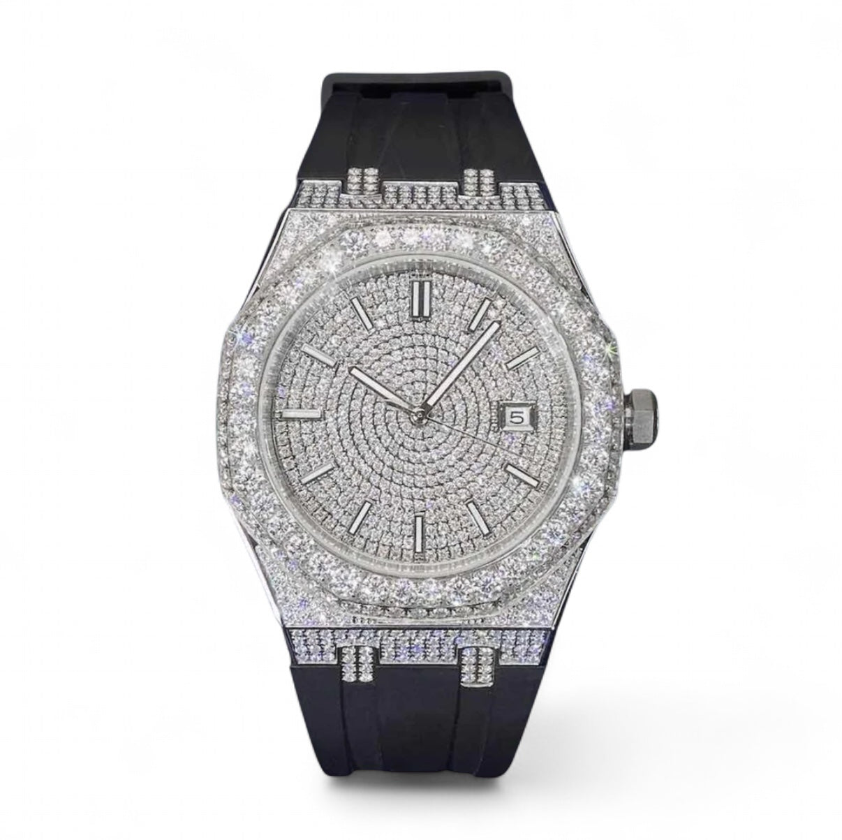 【Ice131】Royal Ice Diamond Watch【Moissanite/SILVER】