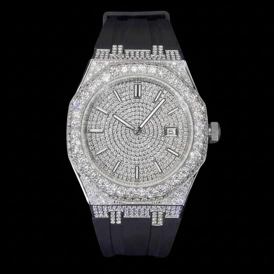 【Ice131】Royal Ice Diamond Watch【Moissanite/White Gold】