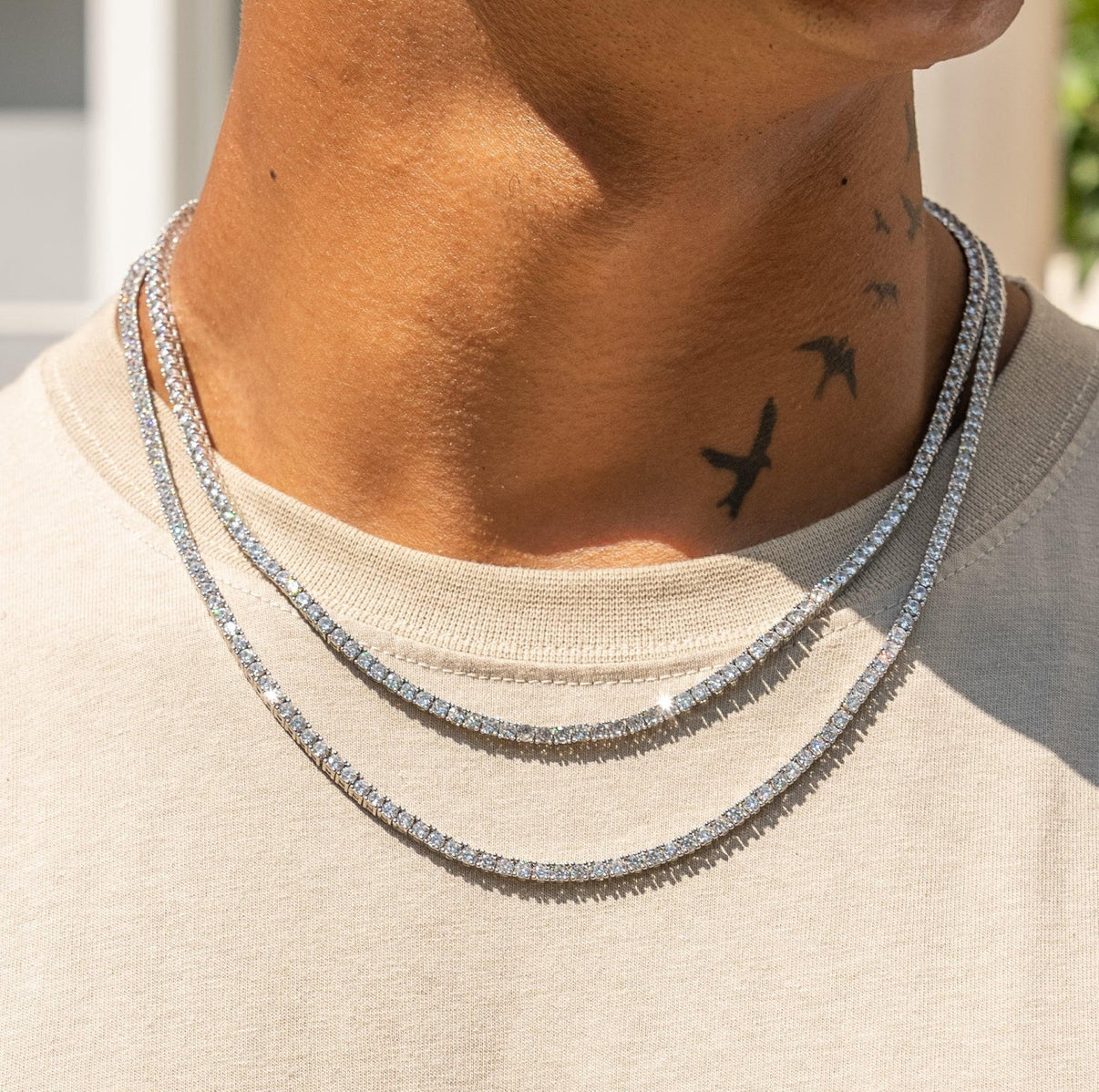 【Ice77】Tennis Chain Necklace【Moissanite/2mm】