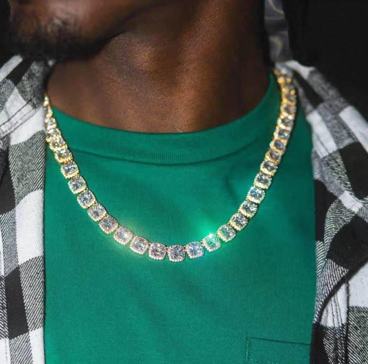 【Ice65】Cube Tennis Chain Necklace